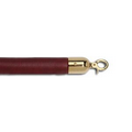4" Maroon Naugahyde Rope W/ Polished Brass Snap Hooks